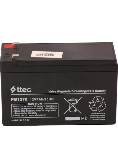 Ttec 12V 7Ah-20Hr Bakımsız Kuru Akü Base