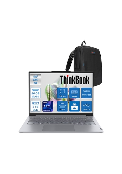 Lenovo ThinkBook 14 G8 IAL 21SJ007BTXH23 Ultra 7 255H 96 GB 2 TB SSD 14" W11P Dizüstü Bilgisayar + Zetta Çanta