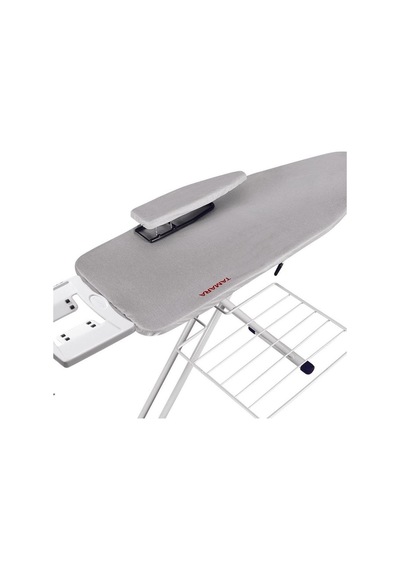 Saraylı Tamara Ütü Masası Isıya Dayanıklı Teflon Kumaş, Elektrostatik Boyalı Monoblok Tabla, 42x125 Cm Desenli Yüzey Gri
