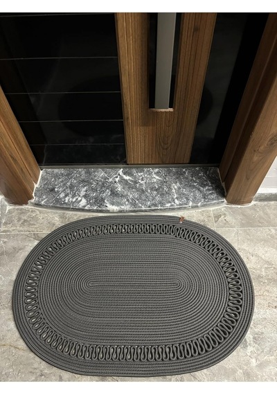 Amsterdam Serisi Jüt, Desenli Kapı Önü, Paspas, Banyo Paspası, Balkon Paspası/hediyelik, Ev Eşyası Antrasit 80 X Çok Renkli