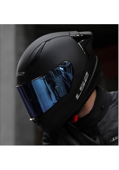 Ls2 Rapıd 2 Race Mat Siyah Fullface Motosiklet Kaskı Mavi Camlı Mat Siyah