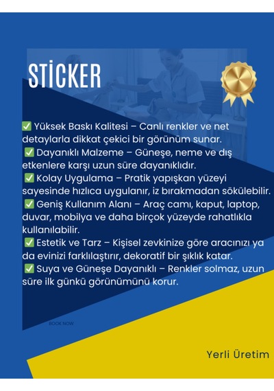 Elif Yazısı Tip 3 - Araç, Oto, Laptop, Duvar Uyumlu Kaliteli Kaliteli Sticker 30 51 Cm