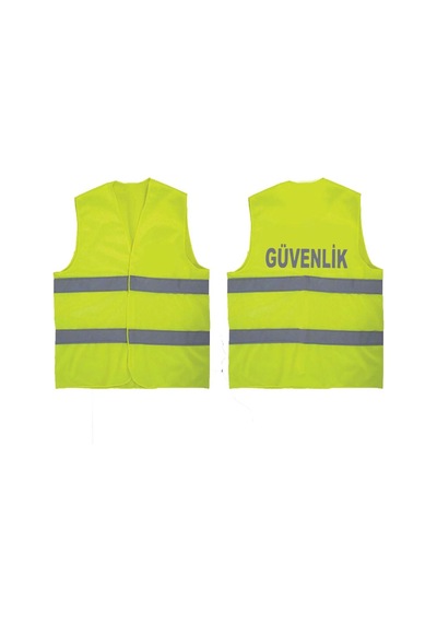 AskerVadisi Güvenlik Yazılı Sarı Renkektörlü İkaz Yeleği x 3 Adet