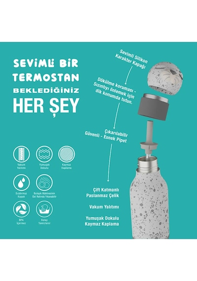 Asobu Bestie Bottle - Seal Yalıtımlı Paslanmaz Çelik Su Şişesi, Pipetli, 460ml Çok Renkli
