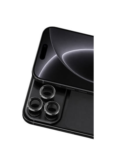 Newface Apple iPhone  Uyumlu,  18 Pro Max Raze Metal Kamera Lens Siyah