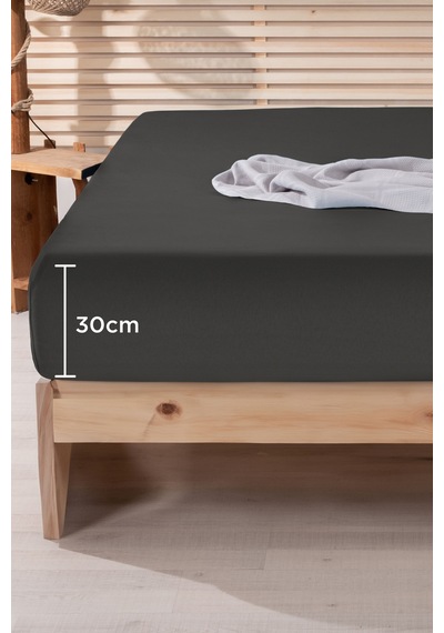 Nordqueen %100 Pamuk 160x200 Çift Kişilik Lastikli Çarşaf Antrasi