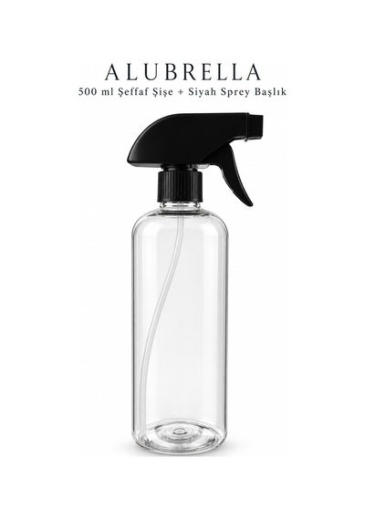 Sprey Başlıklı Şeffaf Doldurulabilir Plastik Şişe 500 Ml