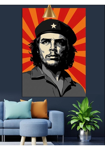 Che Guevara Lider Portresi Dekoratif Kanvas - Mdf Ahşap Tablo