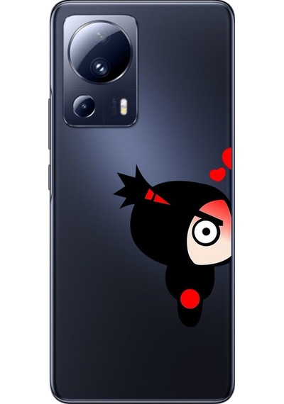 Xiaomi Mi 13 Lite Uyumlu Şeffaf Kılıf Couple Pucca 1 Tasarımlı