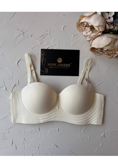 Lady Baby Straplez Kesim Destekli Dikişsiz Balensiz Toparlayıcılı Ekru