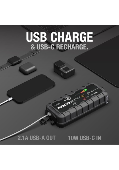 Genius Gb50 12v 1500amp Ultrasafe Lityum Akü Takviye + Powerbank + Led Lamba