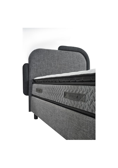 Junior Bedding 100x200 Tek Kişilik Yatak, Baza, Baza Başlık Seti Ortopedik Yataklı Sandıklı Baza 3 Lü Set Gri 100 x 200