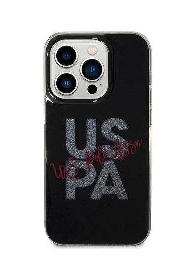 Apple iPhone Uyumlu 15 Pro Max Kılıf U.s. Polo Assn.  Lisanslı Simli Parlak Alfabe Tasarım Kapak - Kırmızı