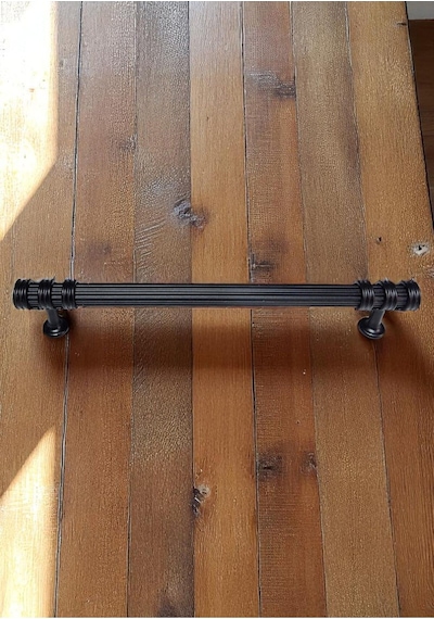 Nesli Alüminyum Metal Lüks Modern Mobilya Çekmece Mutfak Dolabı Kulpu Siyah 192mm 5 Adet Siyah