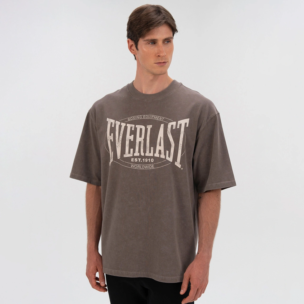 Everlast Authentic Boxing Oversize Erkek Gri T-shirt Tm0007 Gri