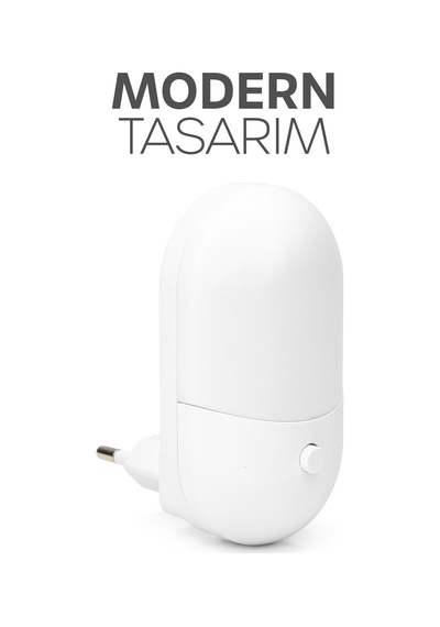 Gece Lambası Yumurta Tip 2 Mod Sarı-beyaz Işık Tuşlu Koridor Hol Işığı Uyuma Işığı Beyaz K6791