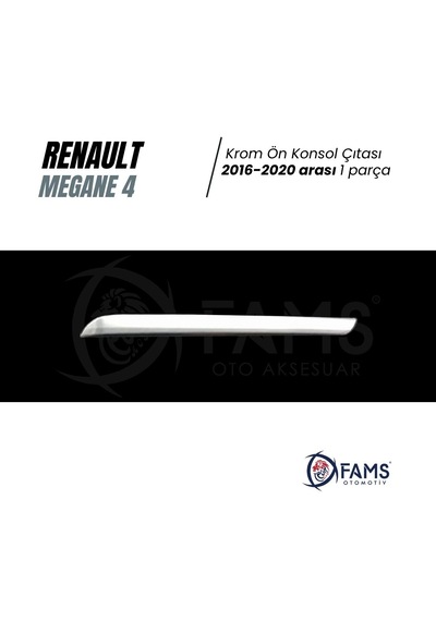 Renault Megane 4 Krom Ön Konsol Çıtası 2016-2020 Arası P. Çelik Taşlı