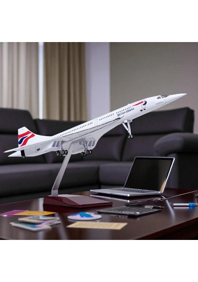 Maket Uçaklar-british Concorde Model Uçak 1:125 Ölçek 50 Cm Dekoratif Ve Koleksiyonluk Model .