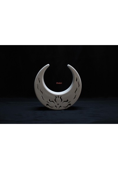 Seramik Laleli Küçük Hilal 15 Cm O-26