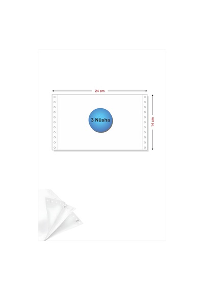 5,5x24 Kantar Fişi 3 Nüsha 1000 Adet , Beyaz Otokopili Sürekli Form 5,5x24 Cm