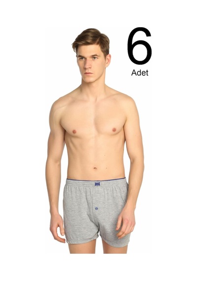 Tutku 0117 6'Lı Penye Düğmeli Kaliteli Boxer 001