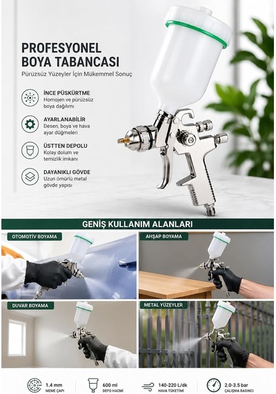 Ab-17g Üstten Depo Boya Tabancası 1.7 Meme , 5463453sghg