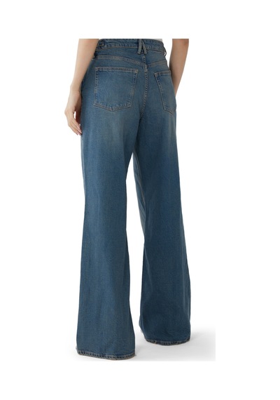 Good American Ayarlanabilir Kenarlarıyla Geniş Paça Pantolon Darkblue