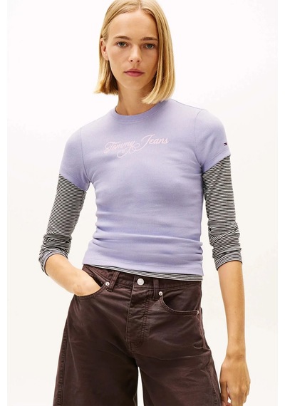 Tommy Jeans Kadın Tişört-dw0dw21838-12818 Mavi