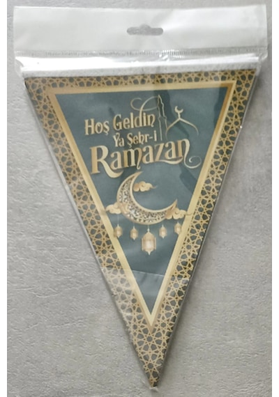 2li Ramazan Flama Seti: Hoşgeldin + İyi Bayramlar Bayrak Süs Şeker Bayramı Banner Dini İslami Süs