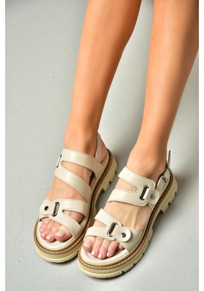 Fox Shoes S996075509 Bej Kadın Sandalet Bej