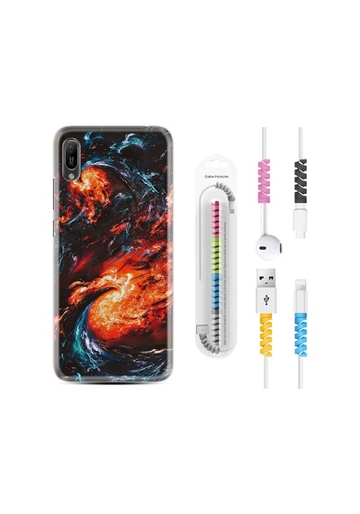 Huawei Y6 2019 Kılıf Kablo Koruyuculu Fire Wave 1765