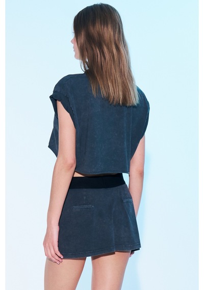 Sagaza Studio Ss6017 Lastkli Mini Etek Gri