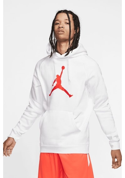 Nike Mens Jordan Jumpman Logo Hoodie Erkek Şardonlu Kapüşonlu Sweatshirt Beyaz