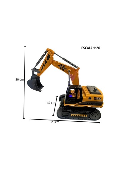 1/20 Uzaktan Kumandalı Ekskavatör Şarjlı Işıklı Duman Çıkaran İş Makinesi Paletli Excavator