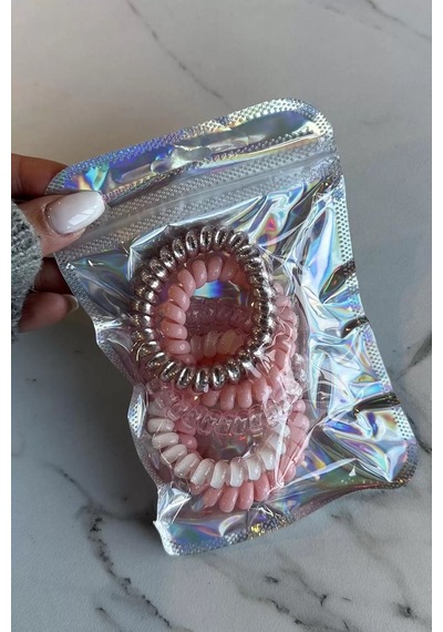 Caş Dekorasyon 5'li Pembe Renk Helezon Toka Pembe