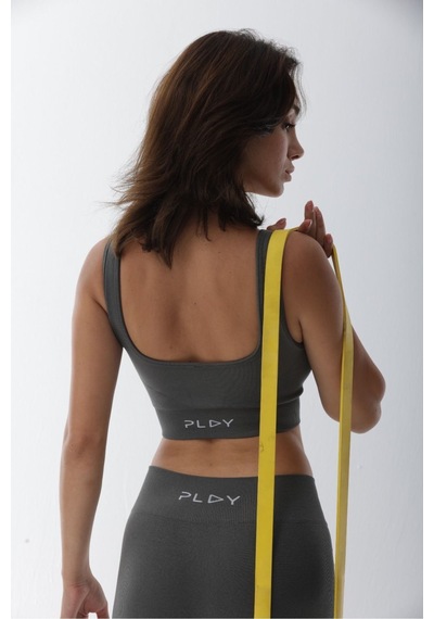 Playsportswear Seamless Gri Normal Bel Fitted Basic Sporcu Tayt Takımı Gri