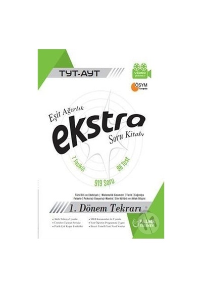 Palme Tyt Ayt Eşit Ağırlık Ekstra Soru Kitabı 1.Dönem Tekrarı