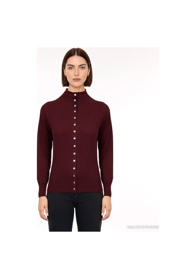 Yargıcı Regular Dik Yaka Uzun Kol Kazak 26kktr2150x 608 Bordo