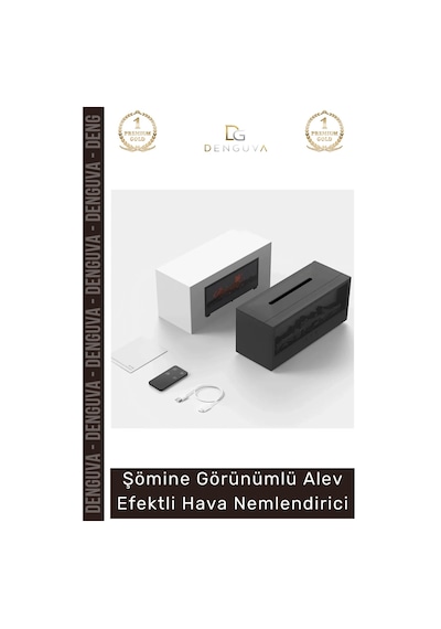 Havanemlendirici Şömine Görünümlü Ultrasonik Led Uzaktan Kumandalı Modern Alev Efektli Hava Nemlend
