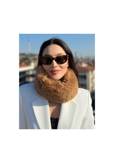 Kadın Camel Peluş Boyunluk Bandana Kışlık Sıcak Tutarlı Yumuşak Kumaş Camel