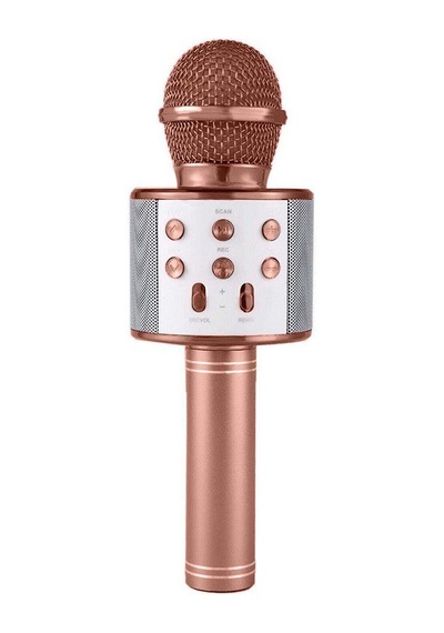 Karaoke Mikrofonlu Hoparlör - Şarjlı -bluetooth Rose Gold 5705