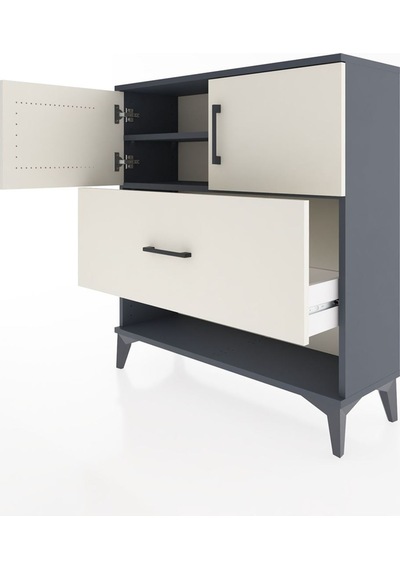 Arges Şifonyer 2 Raflı Tek Çekmeceli 2 Kapaklı 88x30x96 Antrasit-aytaşı Antrasit Arges Şifonyer 2 Raflı Tek Çekmeceli 2 Kapaklı 88x30x96 Antrasit-aytaşı Antrasit