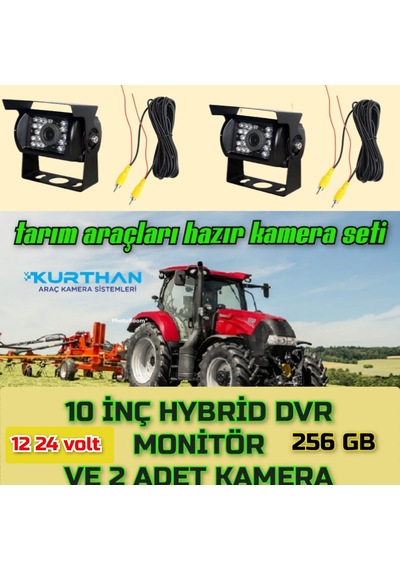 10 ''hybrid Dvr Ekran 2 Adet Ir Ledli Bus Kamera Set 12-24 Volt