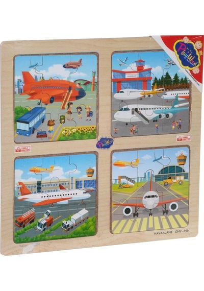 Ony-343/344/345/346 Ahşap Eğitici 4'Lü Puzzle -Onyıl