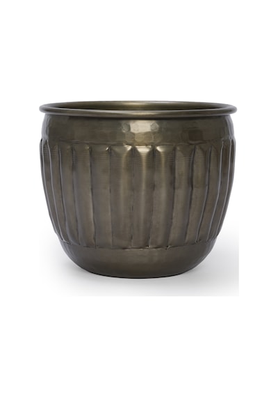 Yargıcı Kabartmalı Formlu Metal Saksı 20x18 Cm 26knha1075n St
