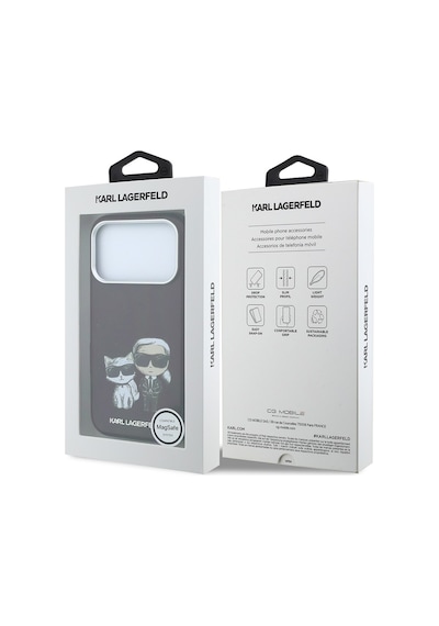 Apple Uyumlu iPhone 18 Pro Kılıf Karl Lagerfeld Lisanslı M-safe Şarj Özellikli K&c Bodies Sketch Pu Kapak Bordo