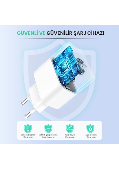 Gar154 Pd20w Şarj Aleti Ve Lightning Kablo Seti - Apple iPhone Uyumlu Hızlı Şarj-1 Metre-beyaz