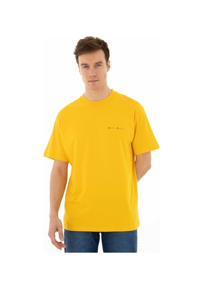 AR-MA Arma Erkek Oversize Bisiklet Yaka Tişört Y25344403101 Sarı