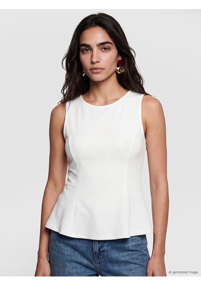 Lcw Vision Ekru Bisiklet Yaka Peplum Bluz