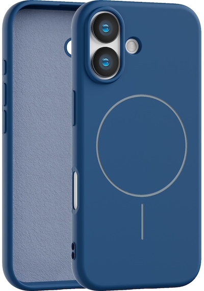 Apple Uyumlu iPhone 16 Plus İçi Kadife Magsafe Wireless Şarz Özellikli Telefon Kılıfı Lacivert